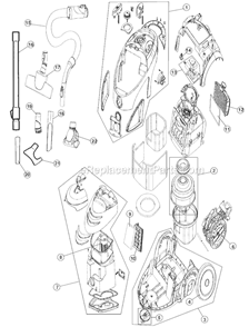 Page A Diagram and Parts List for SD40010  Dirt Devil Canister Vacuum